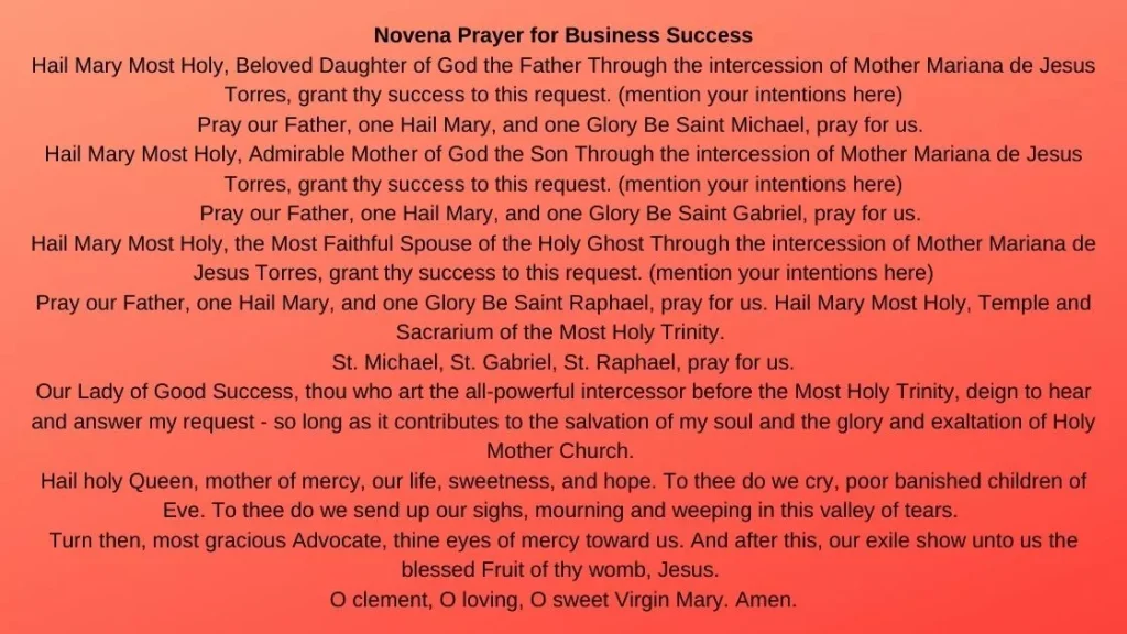 Novena Prayers for Business Success